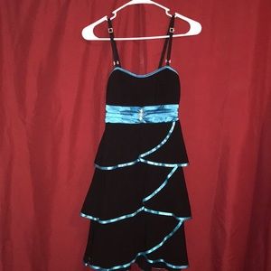 Deb, size small, black and blue dress